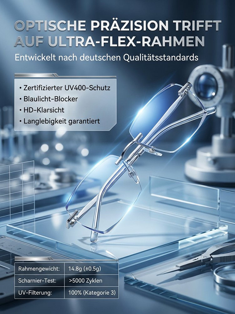 【 Kein Sehtest nötig】Intelligente selbsttönende Lesebrille