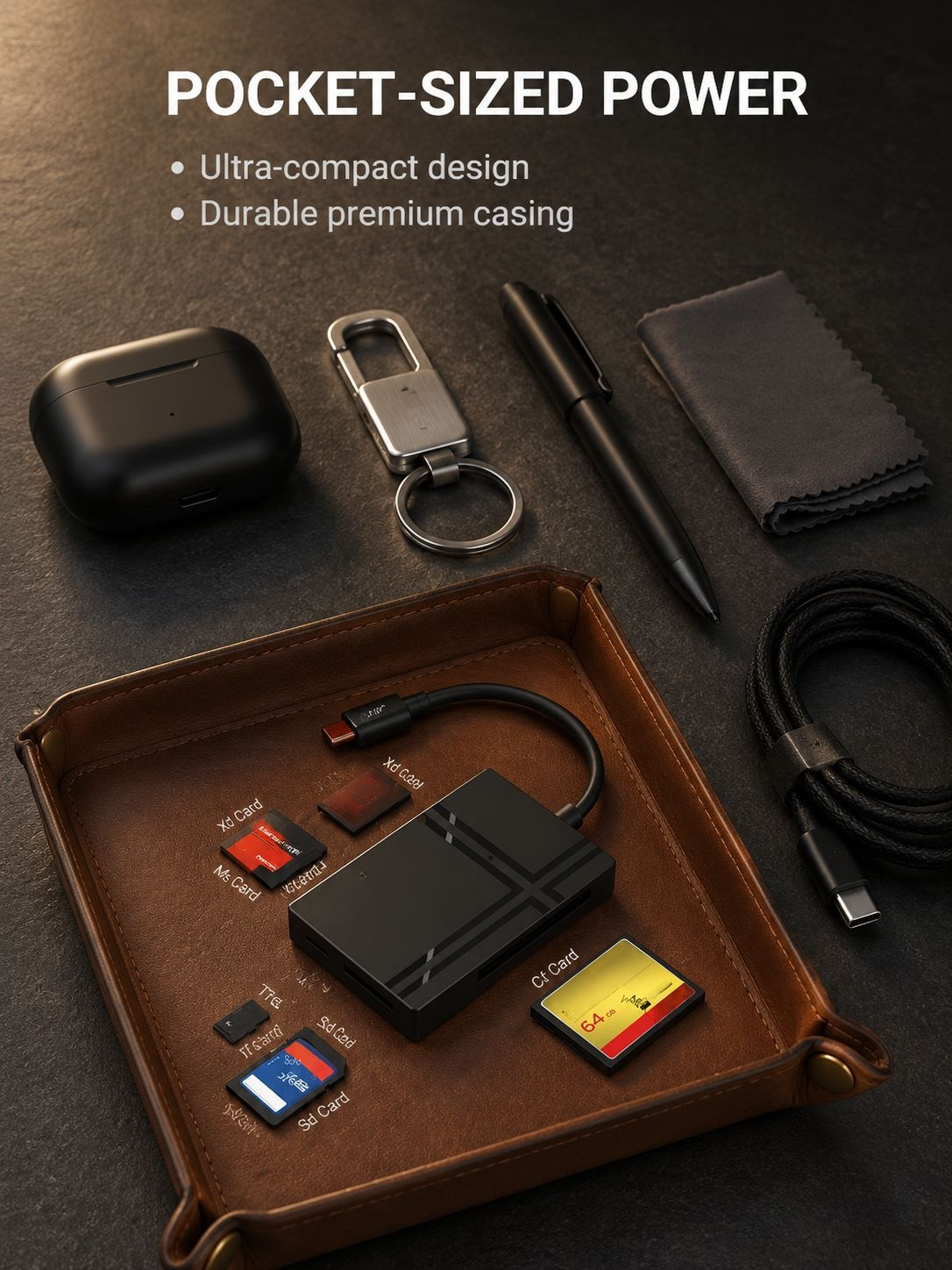 USB3.0 card reader 5 in 1 type-c computer mobile phone OTG multi-function CF/SD/TF/MS/M2 simultaneou