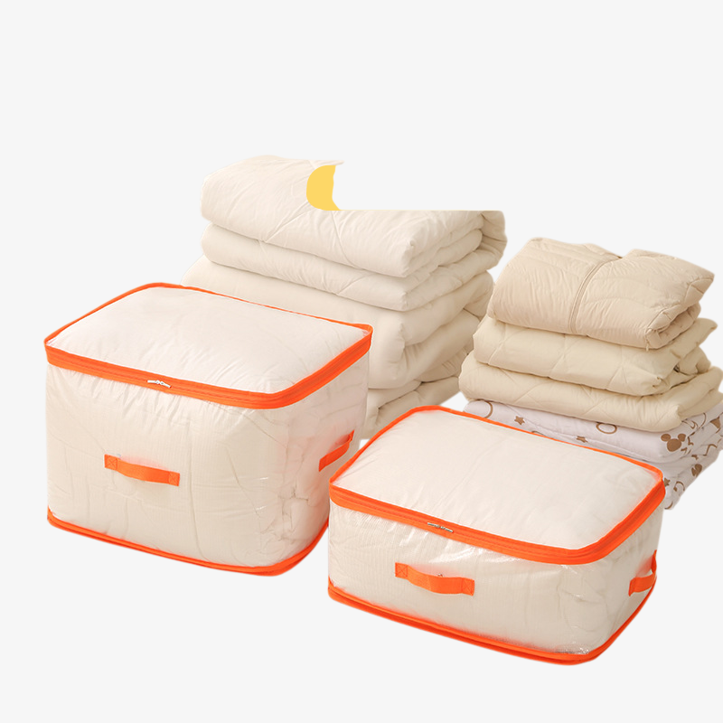 Bolsa de almacenamiento visual transparente, portátil, para ropa, edredones y acolchados