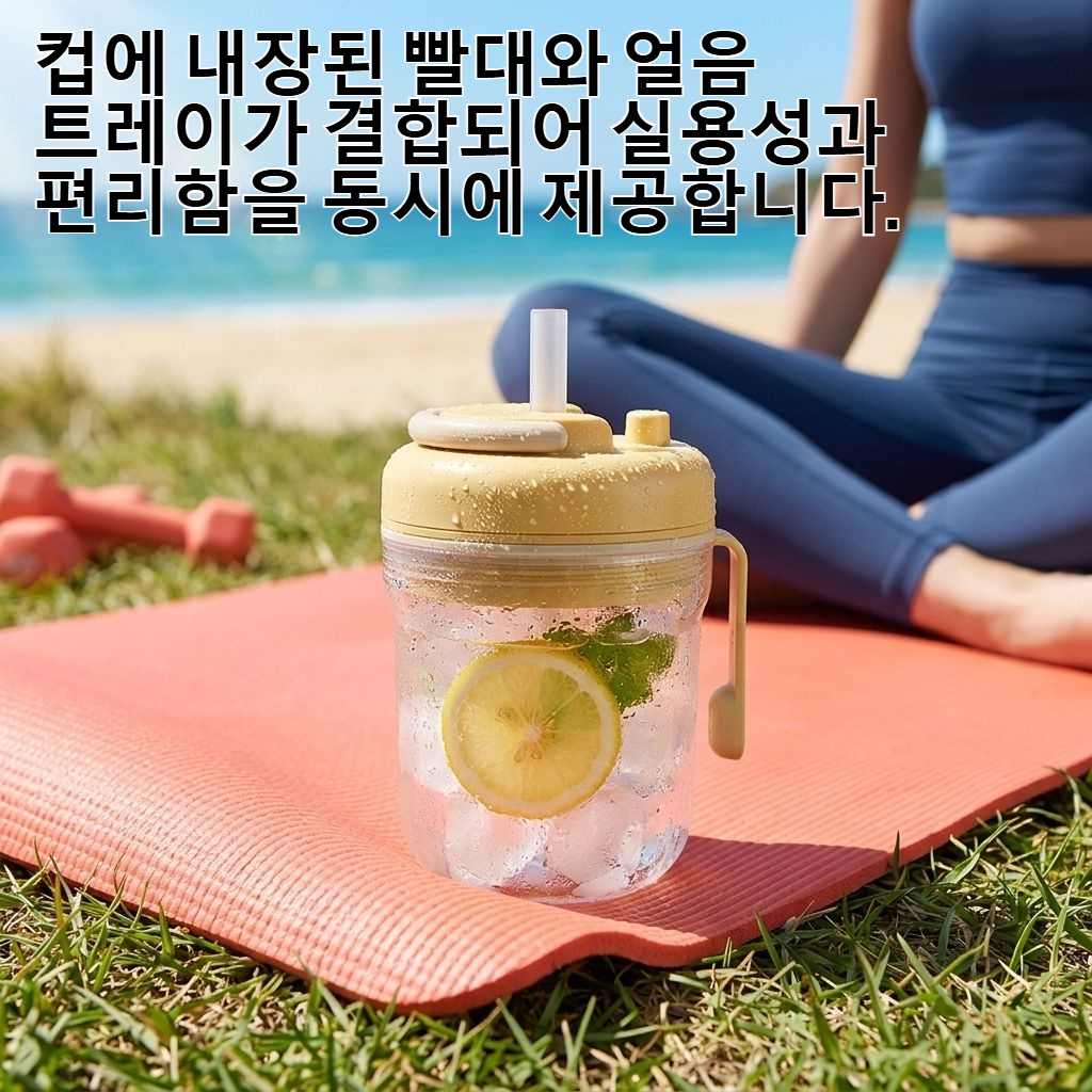 다기능 빨대 얼음컵