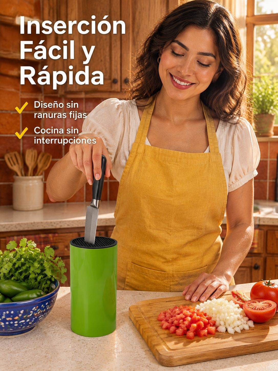 Portacuchillos multifuncional de plástico