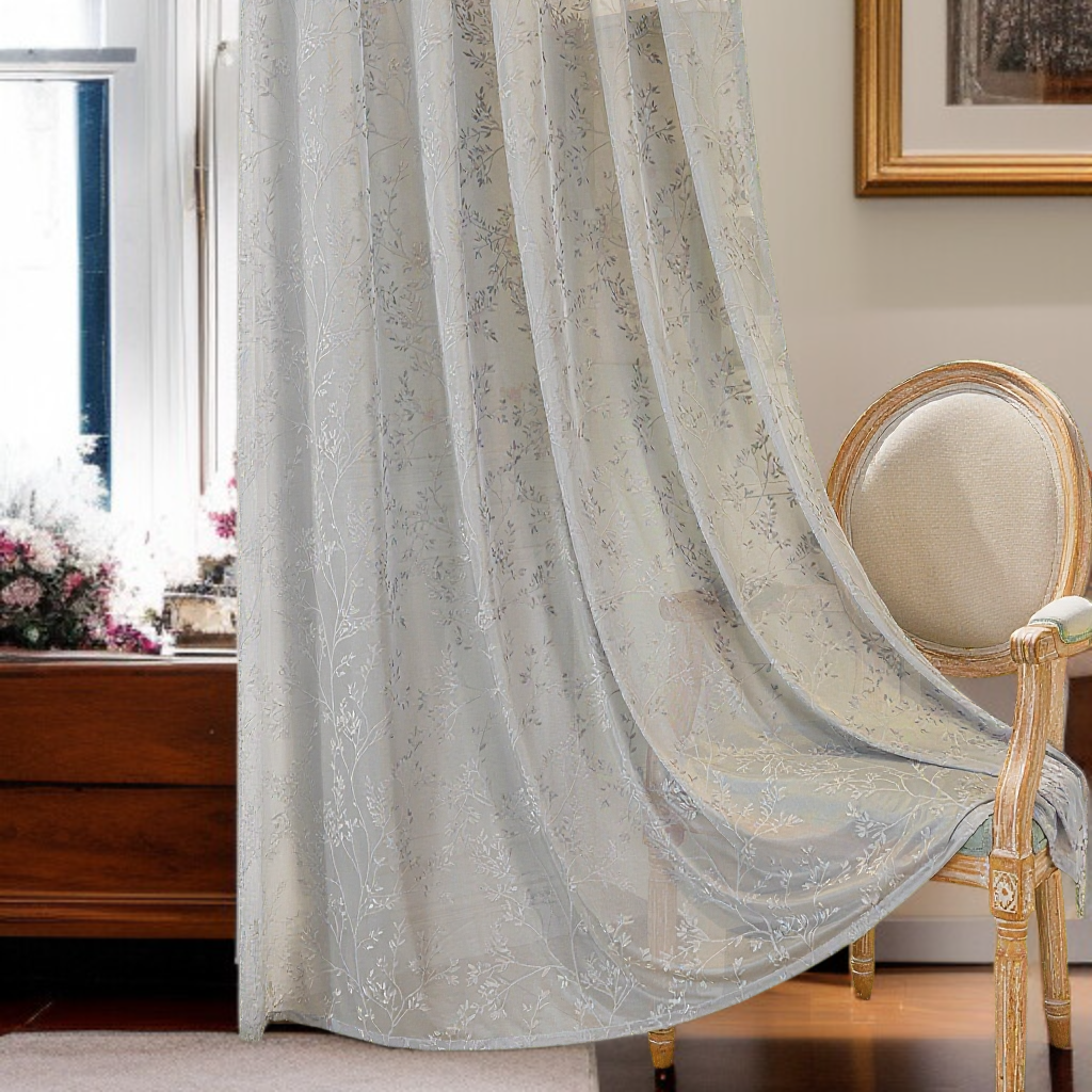 窗簾窗簾現代簡約窗簾窗簾提花鏤空透明窗簾