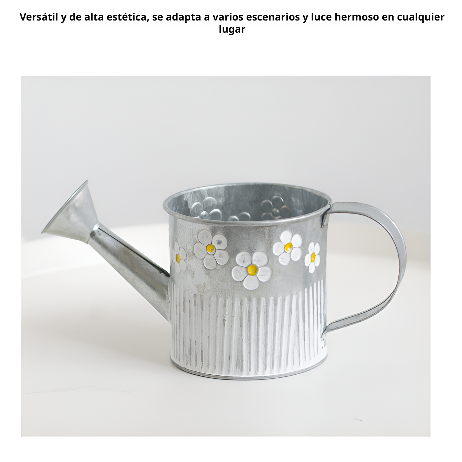 Maceta de hierro vintage, cubo de metal para flores secas