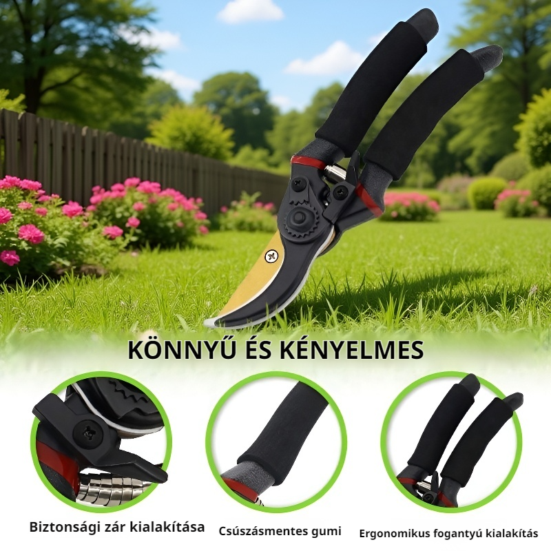 8" Professzionális Titán Metszőolló Kerti Szerszám