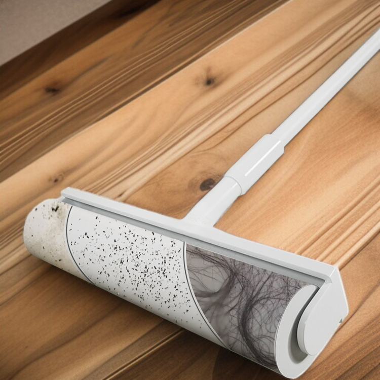 家庭用ヘアステッカー カーペットクリーナー 引き裂けるロングハンドル ローラーステッカー交換用 髪の毛やホコリを除去する粘着紙でベッドを掃除する