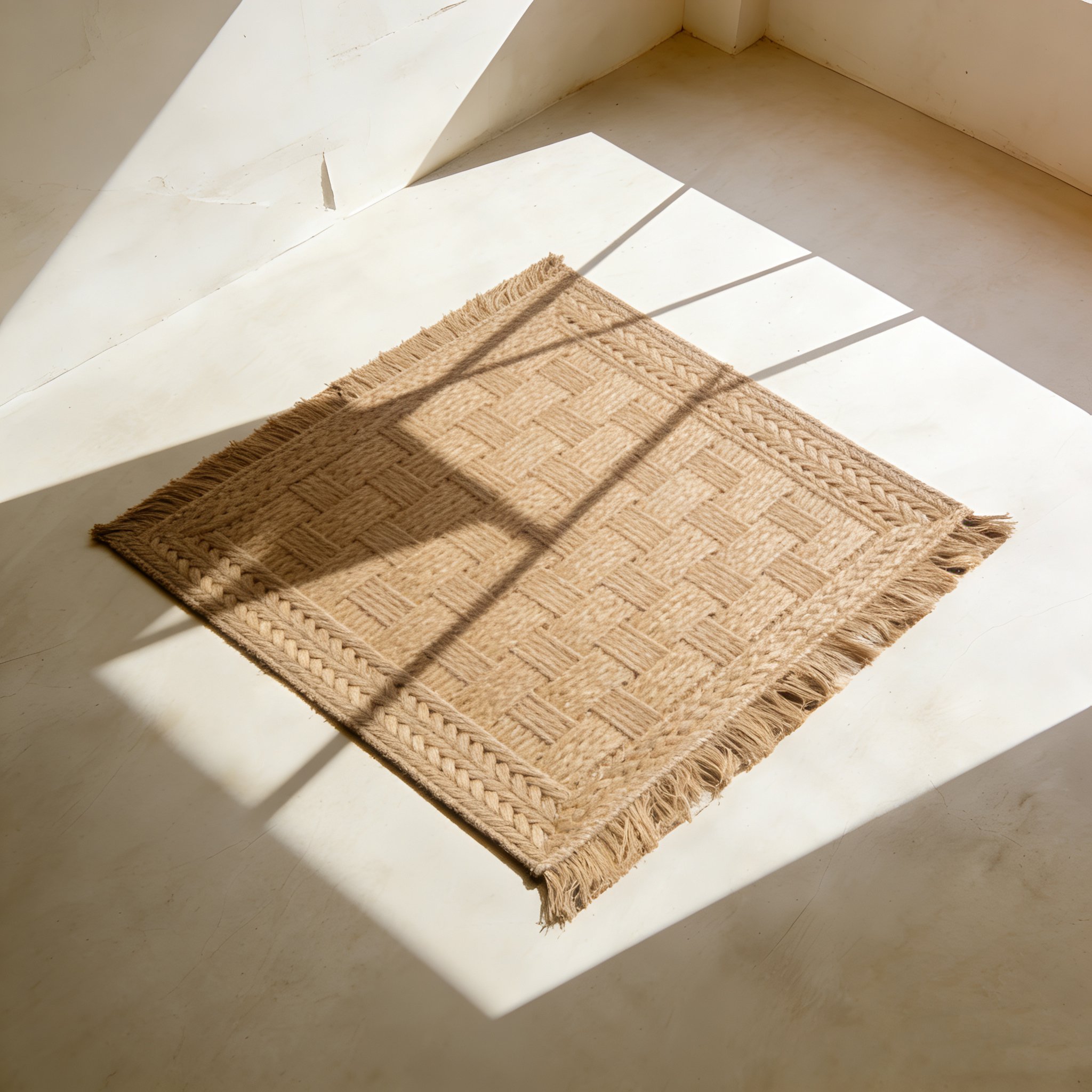  Alfombra de yute tejida (paquete de 4) 