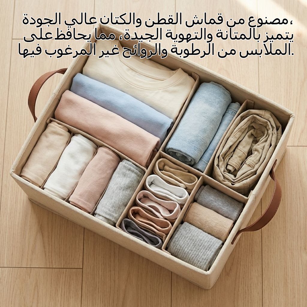 صندوق تخزين ملابس قابل للطي بسعة كبيرة، مصنوع من قماش القطن والكتان