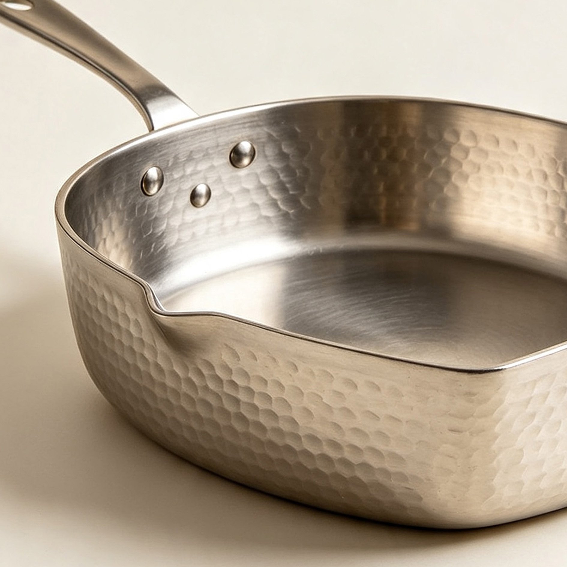 Hammered Stainless Steel Square Pot