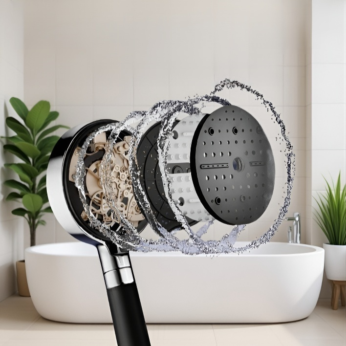 Powerful pressurized large shower head panel