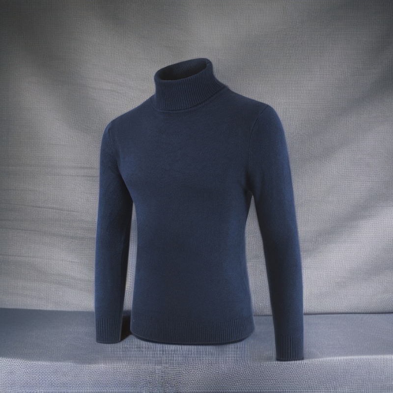 無地タートルネックセーター