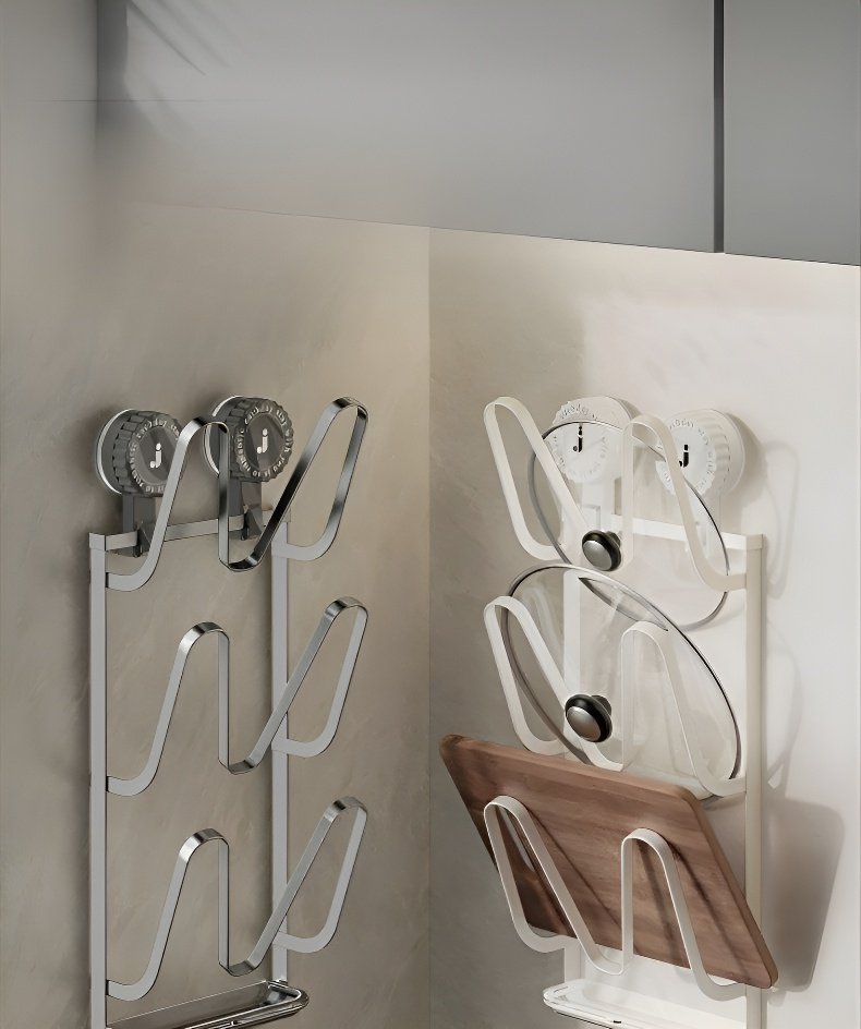 حامل أغطية الأواني مع كوب شفط قوي