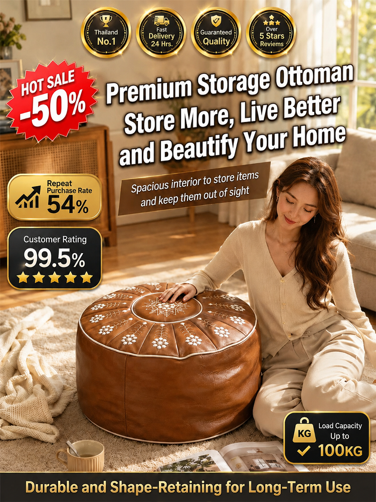 【Multi-functional Clothing Storage Ottoman - Long-lasting Shape without Sagging】