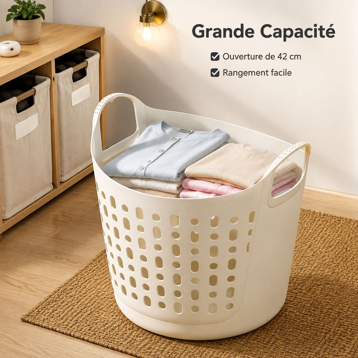 Panier à linge grande capacité
