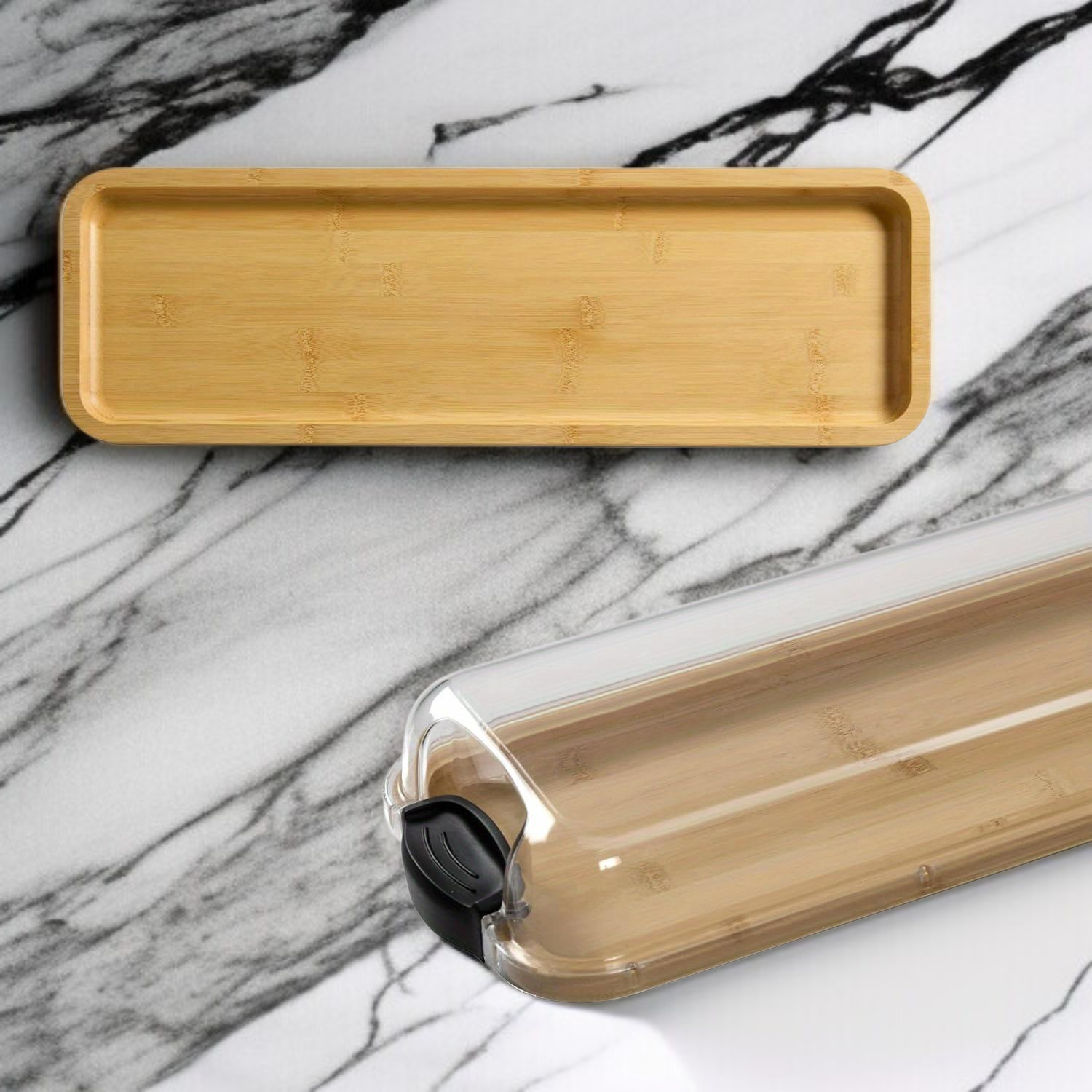 가정용 투명 덮개 나무 트레이