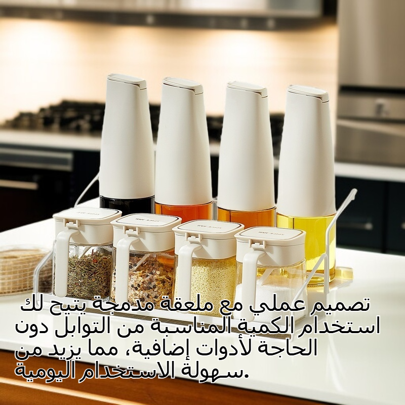 علبة تخزين التوابل الزجاجية للمطبخ