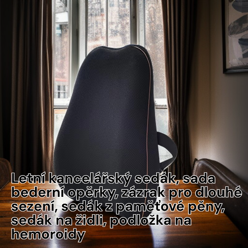 Ergonomická sada polštáře na židli a bederní opěrky, paměťová pěna, proti bolesti zad a hemoroidům