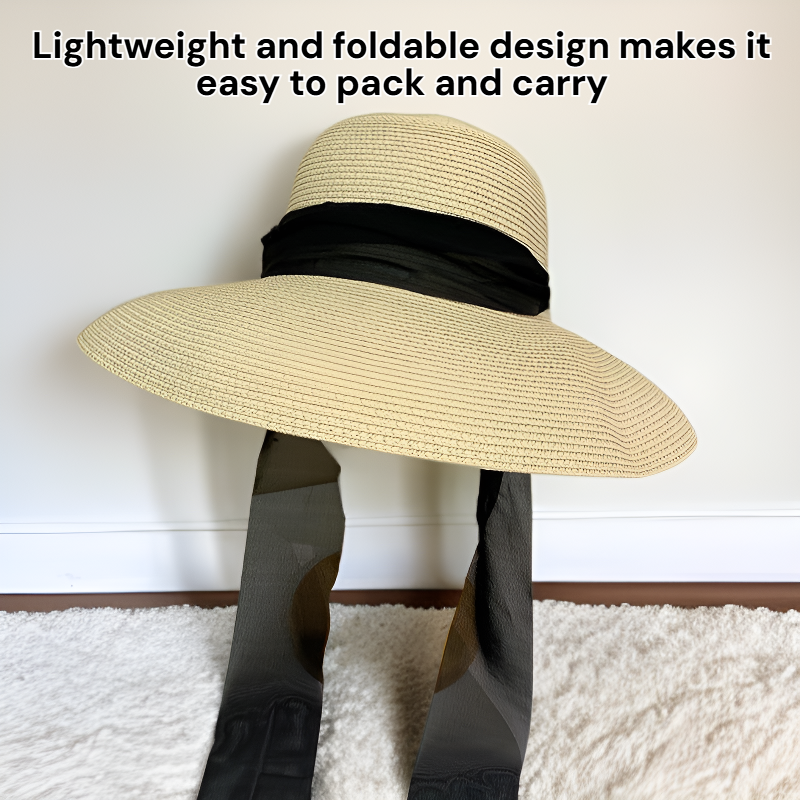Portable Women's Large Brim Beach Sun Cap