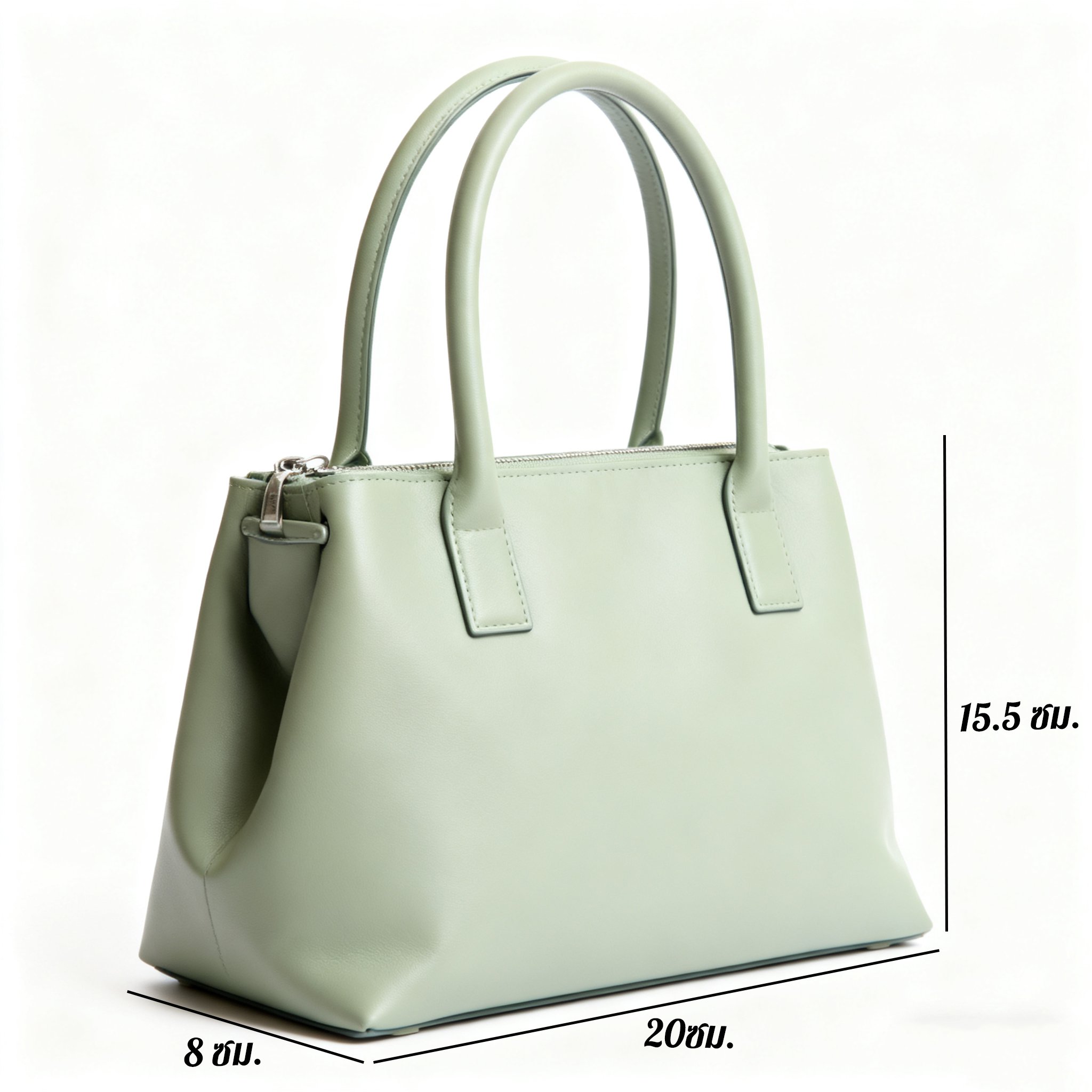 กระเป๋าถือแฟชั่นสีเขียว วัสดุคุณภาพสูง