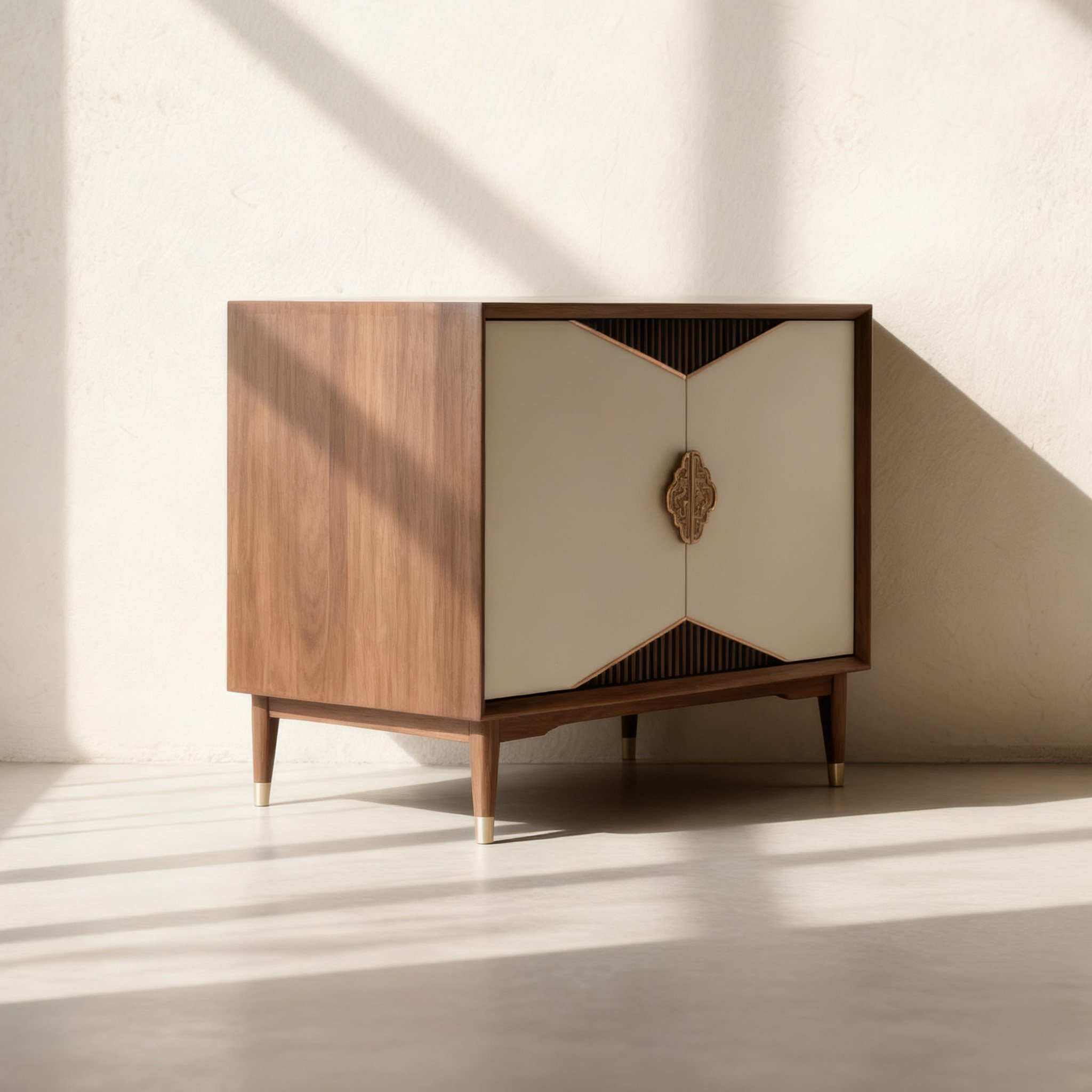 고급스러운 천연 원목 소재의 캐비닛