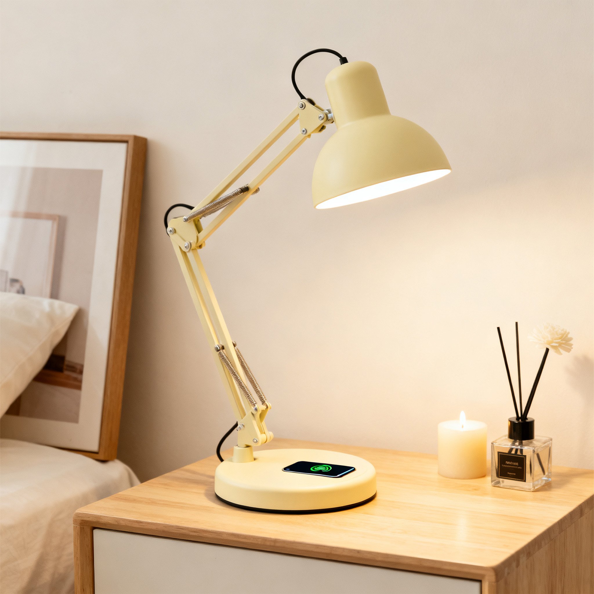 โคมไฟตั้งโต๊ะโลหะปรับระดับแสง สำหรับบ้านสมัยใหม่