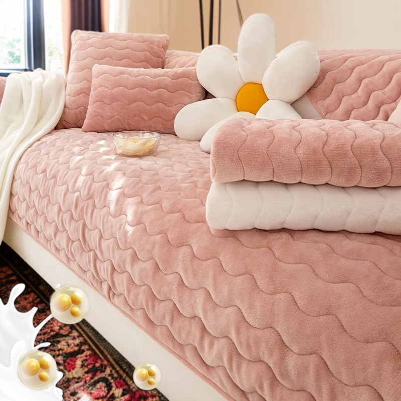 겨울 소파 커버 미끄럼 방지 두꺼운 보풀 대두 섬유 소파 커버 커버