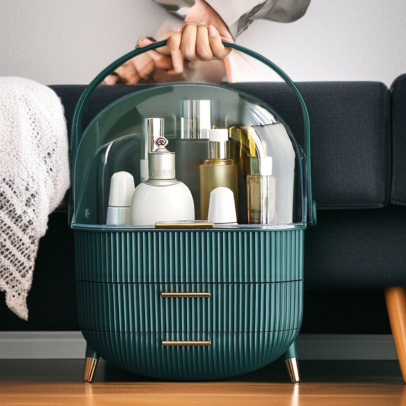 Waterproof and dustproof makeup organizer for bathroom and vanity