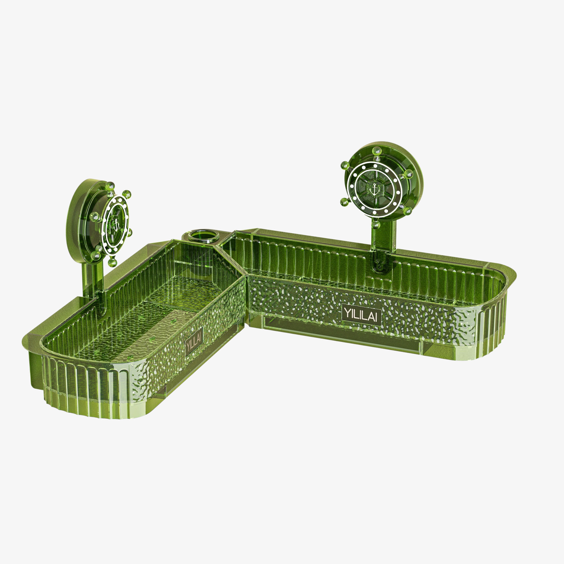 Multifunktionales drehbares Wandregal für Küche und Bad, ohne Bohren, druckfest