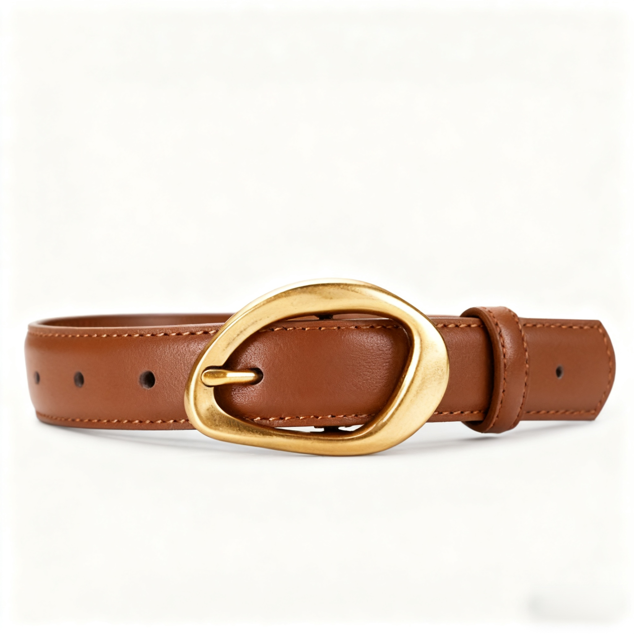 Dámský kožený opasek s přezkou v korejském stylu, módní a všestranný