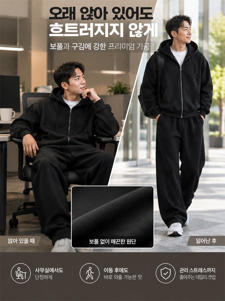 프리미엄 헤비 방풍 빅사이즈 캐주얼 상하의세트