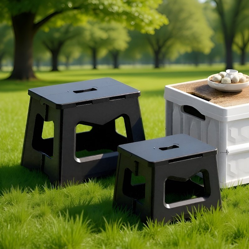 Hand-held folding stool