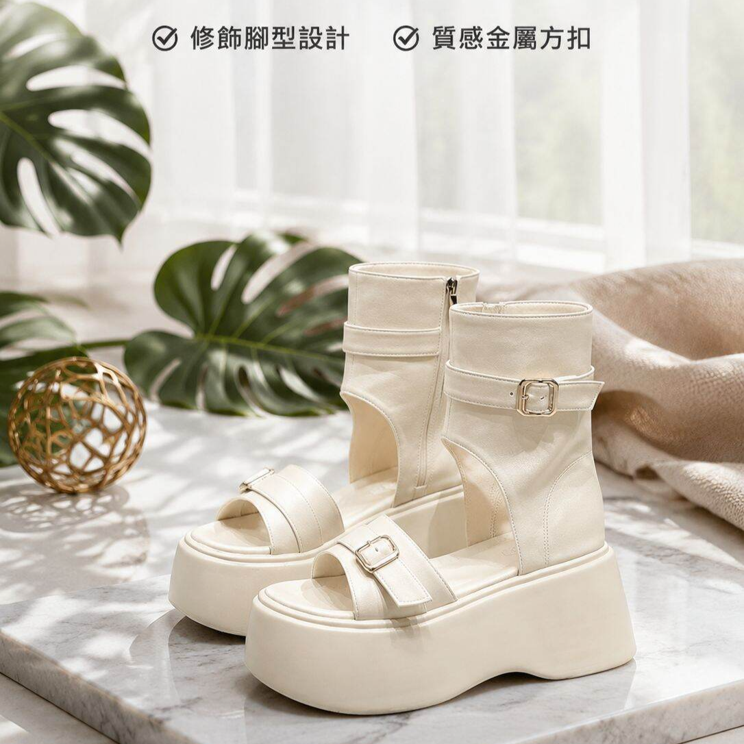 時尚小眾風格增高羅馬沙灘涼鞋，百搭顯瘦