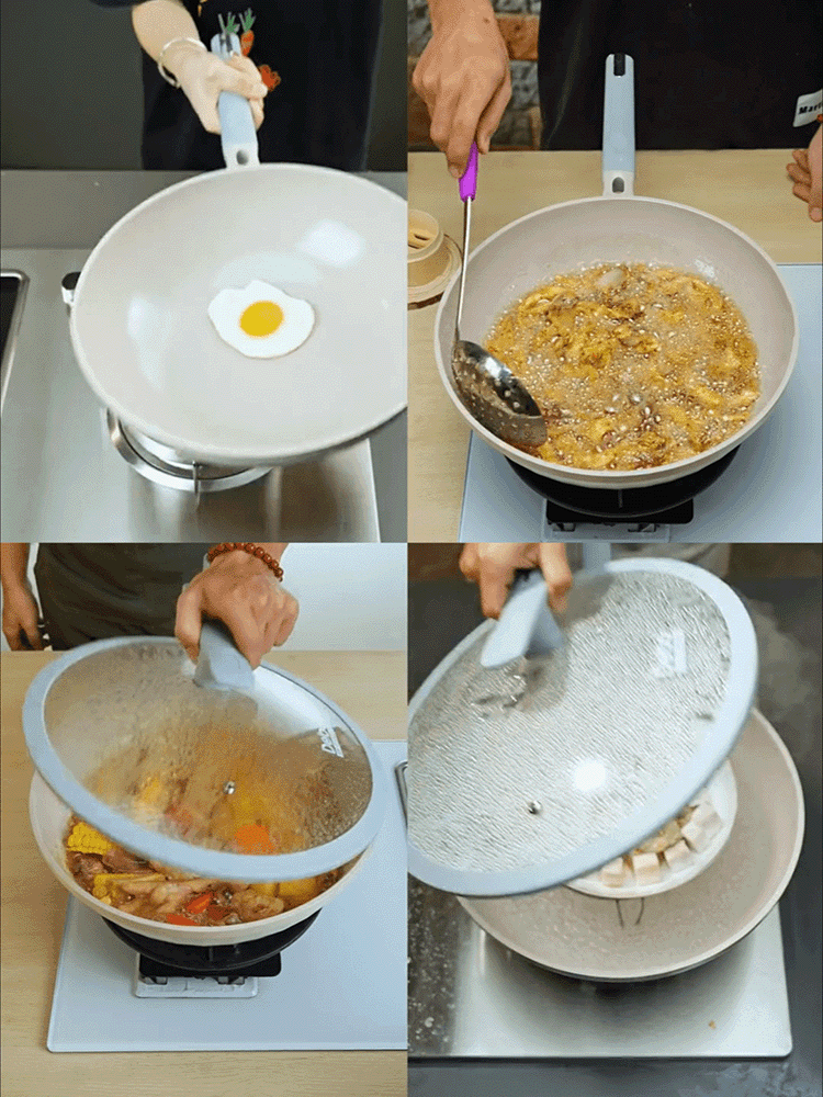  チタン芯材耐熱陶器コーティングノンスティックフライパン