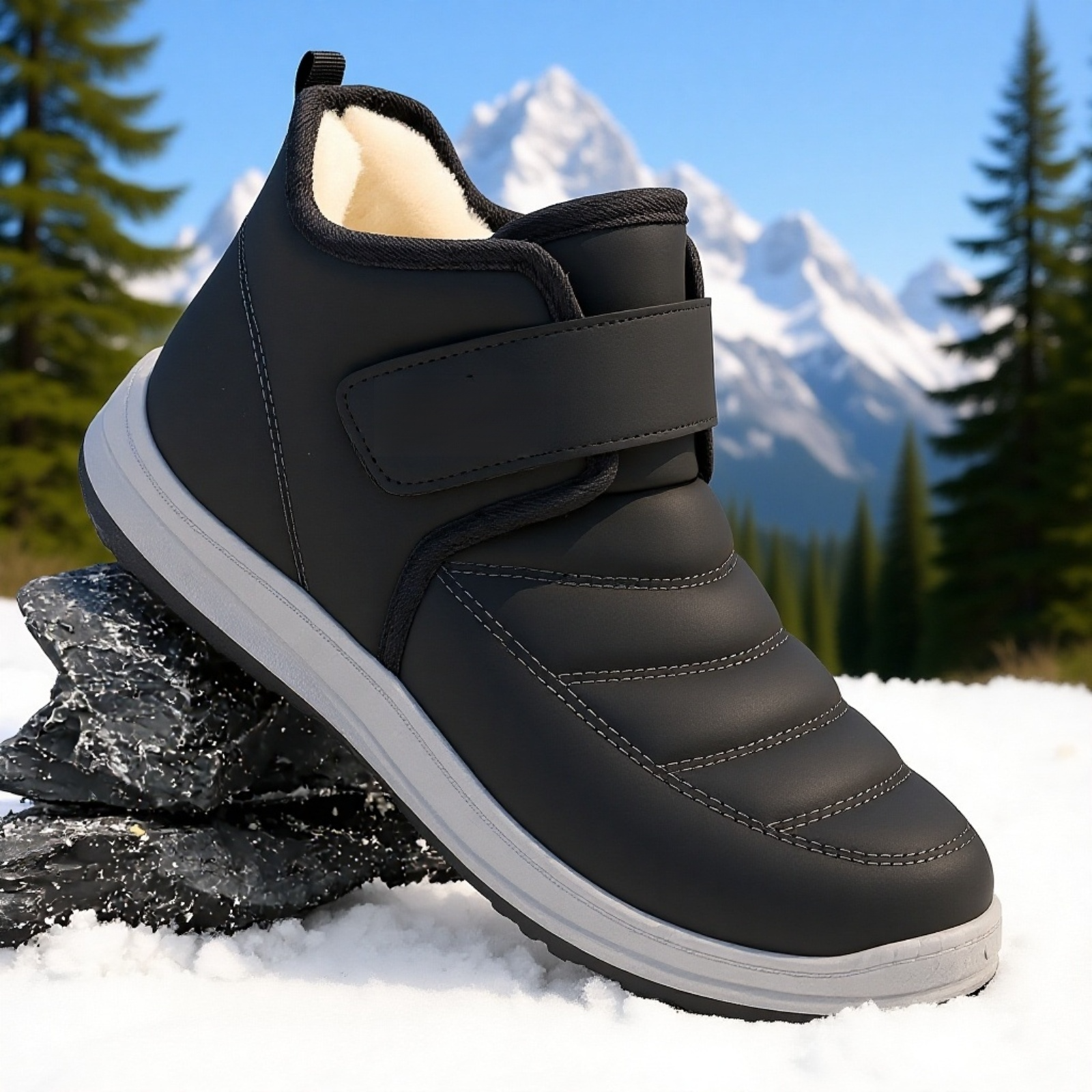 スタイリッシュなメンズ防寒ブーツ 裏起毛