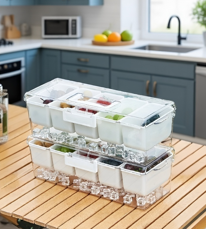 Almacenaje eficiente de alimentos en recipientes portátiles