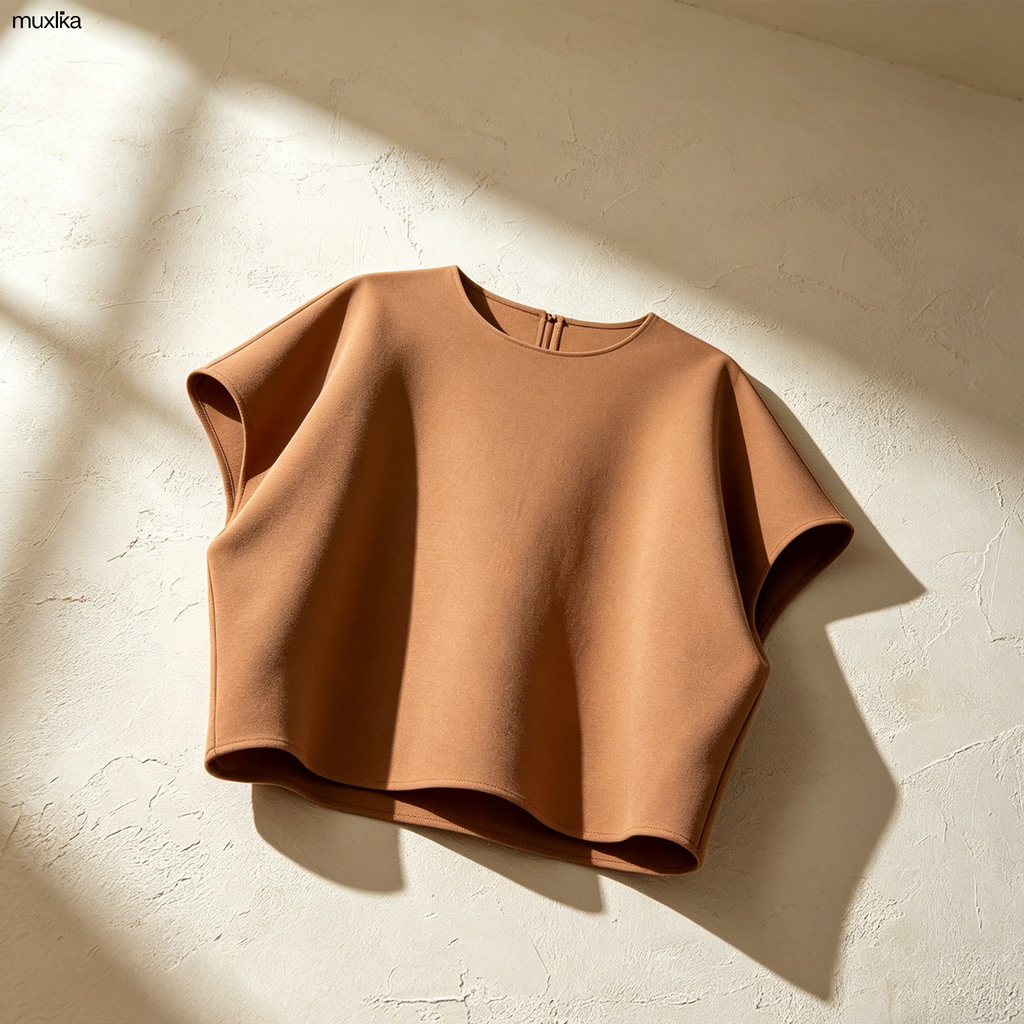 綿100％のクルーネック半袖シャツ