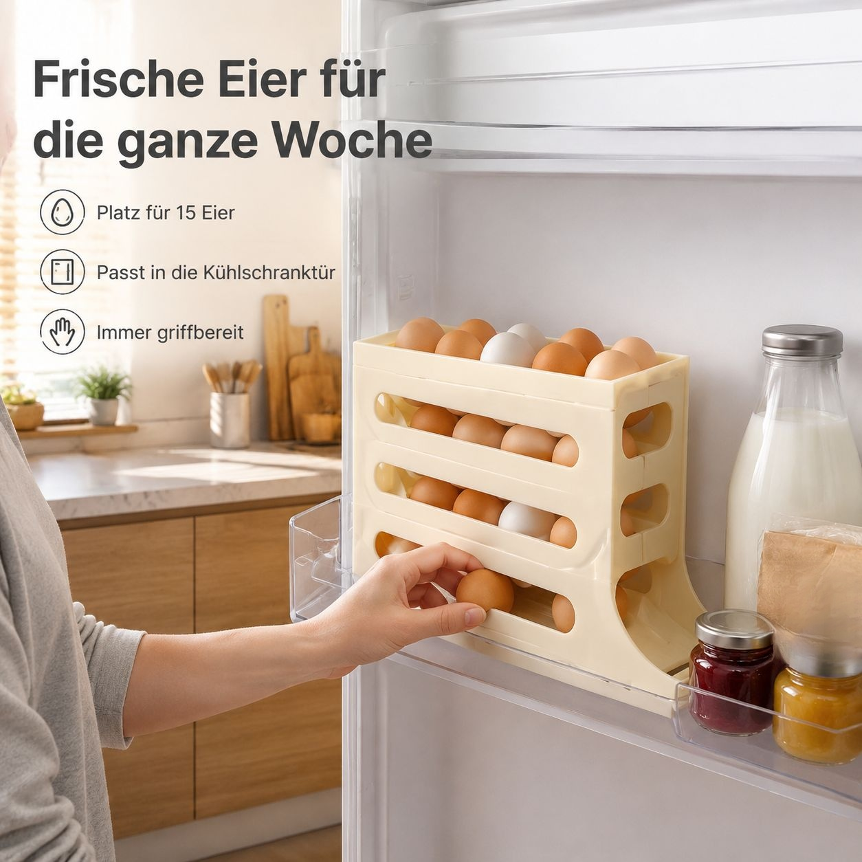 Eier-Rutschregal für Kühlschranktür