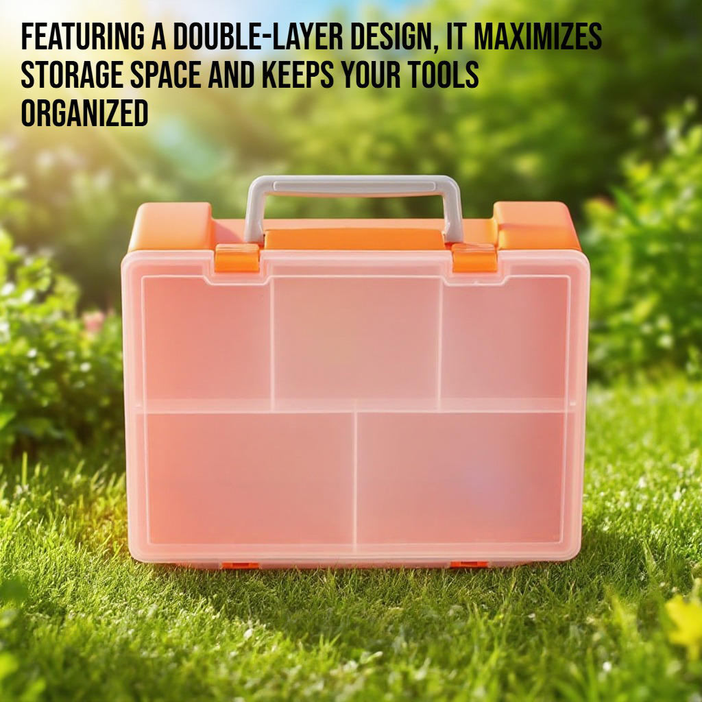 Handheld thick plastic toolbox for tool storage