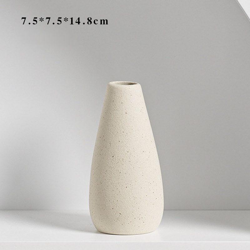 White frosted ceramic vase