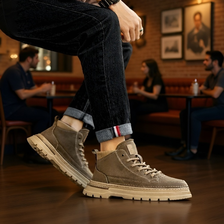 융털 내피가 돋보이는 남성 겨울 부츠