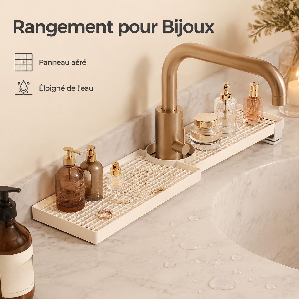 Étagère de rangement pour lavabo de salle de bain