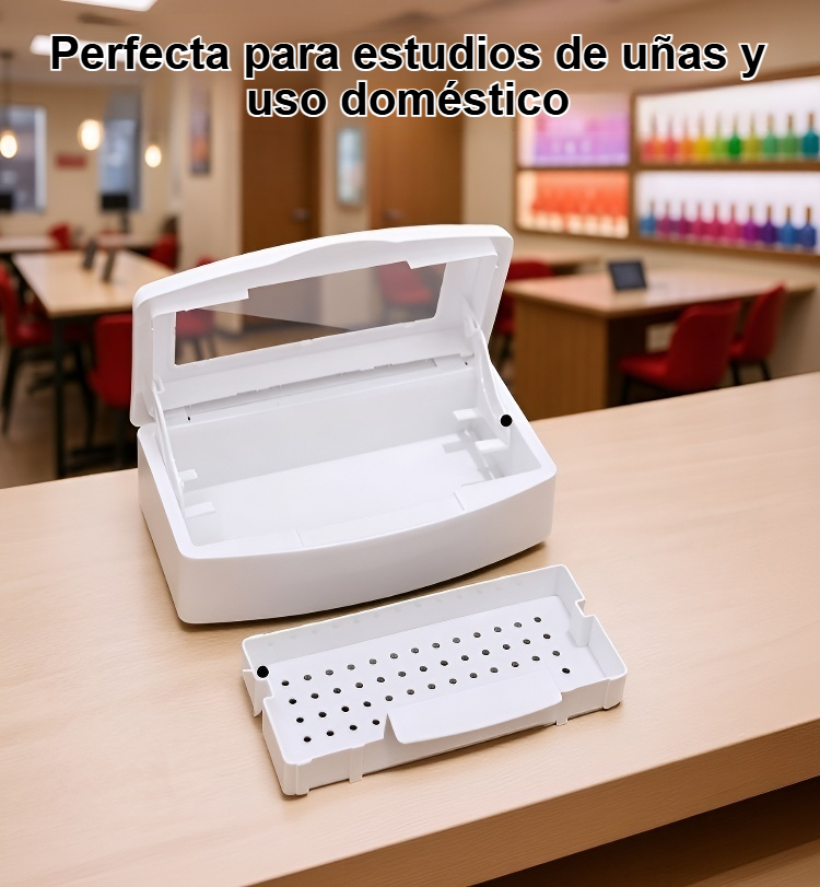 Caja de almacenamiento para desinfección de uñas de gran capacidad