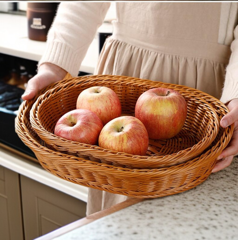 손잡이 있는 핸드메이드 수납 바구니