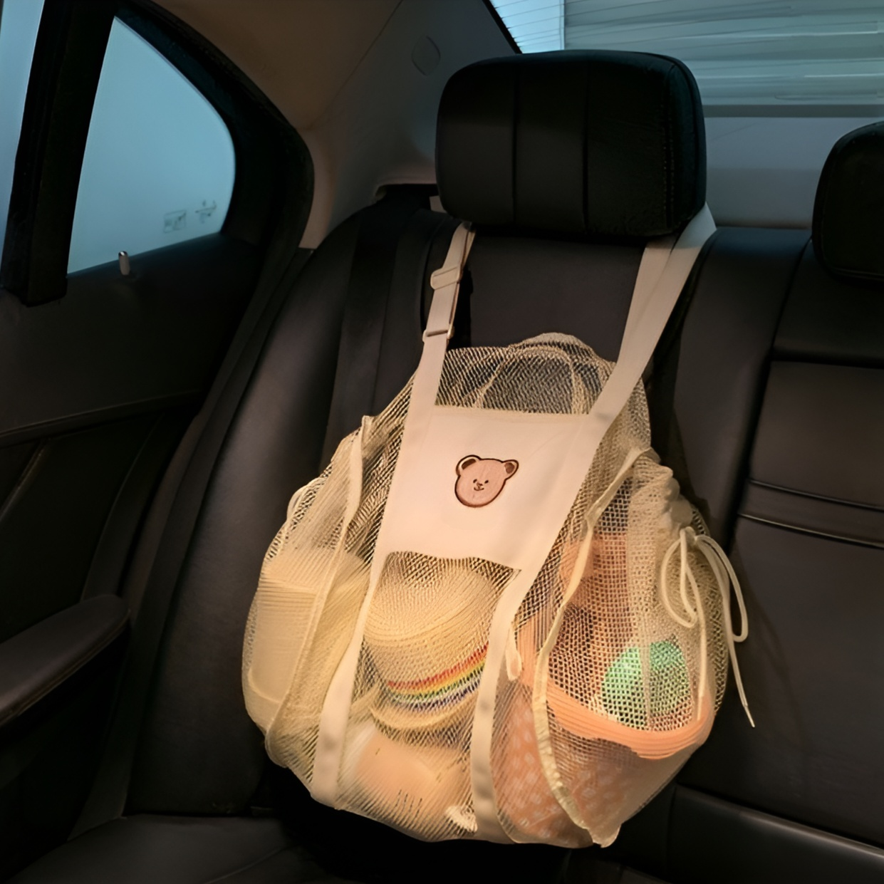 車用吊床式收納網 [車內吊床行李收納] 防止行李滑動