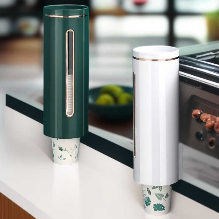 Kompaktowy dozownik na jednorazowe kubki, uchwyt ścienny na kubki