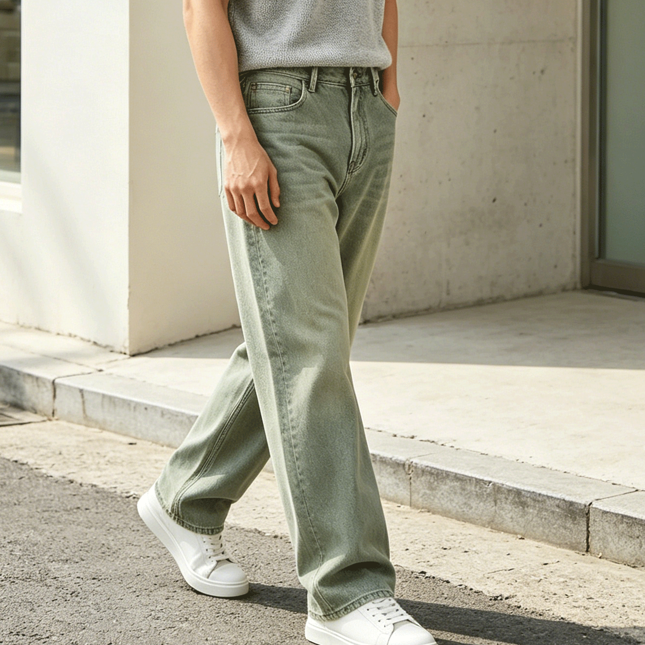 남성용 슬림핏 데님 팬츠