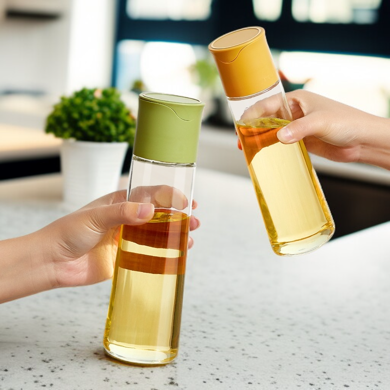 علبة تخزين التوابل الزجاجية للمطبخ