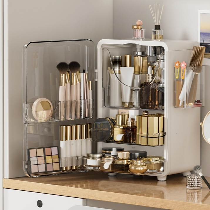 デスクトップ用多機能コスメ収納キャビネット