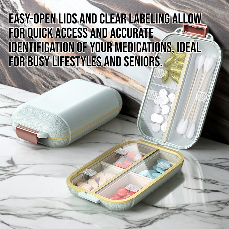 Portable pillbox with secure compartments