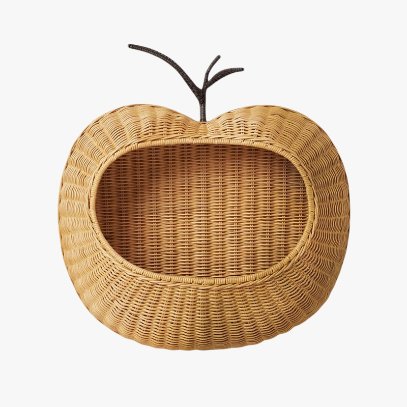 Nordic style rattan wall-mounted key storage basket home B&B decoration toy sundries storage basket 