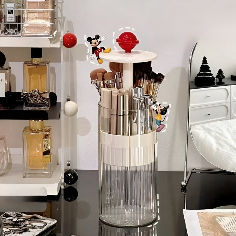 Automatische Hebe-Make-up-Pinsel-Aufbewahrungsbox, staubdichte, hochwertige, abgedeckte Desktop-Pres